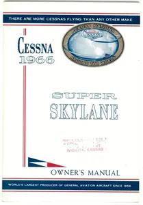 New Surplus 1966 Cessna P206A Super Skylane Owner's Manual p/n D366-13